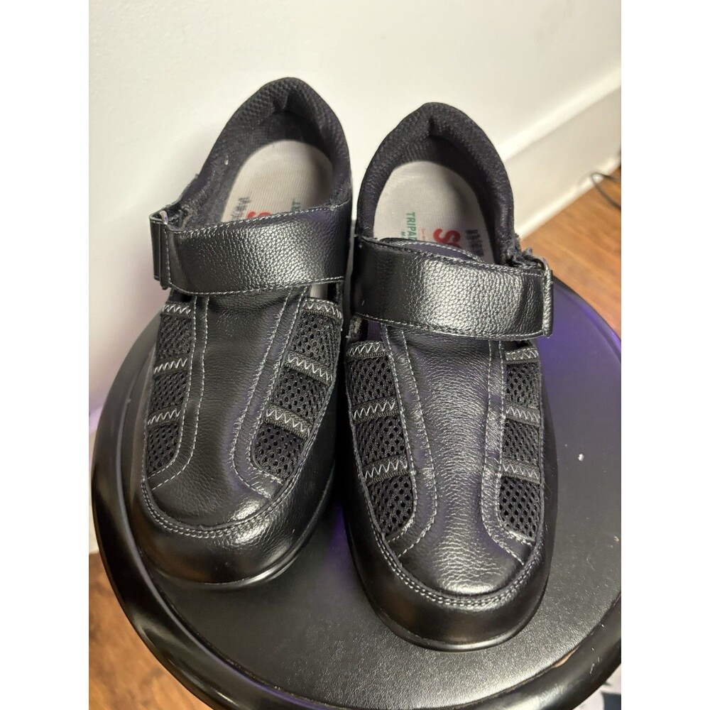 Womens SAS Black Walking Sneakers US Size 8 WW Reflective Trim Comfort Shoes US